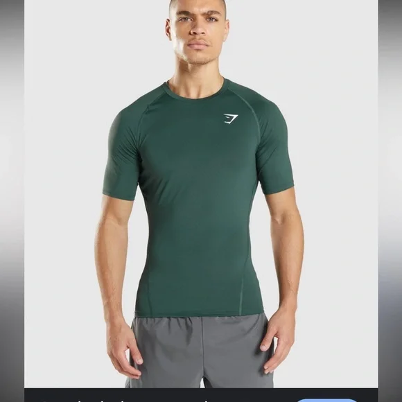 Gymshark Dark Green BaseLayer T-Shirt - Picture 5 of 5